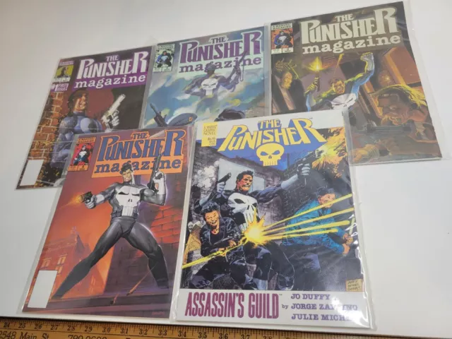The Punisher #1 - #4 + Graphic Novel Marvel 1989 Comic Magazines Newsstand