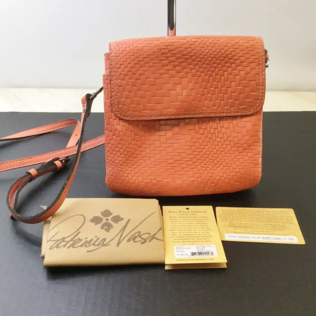 PATRICIA NASH Leather Sarola Crossbody in Burnt Coral Pre-Owned! No Longer  Made!