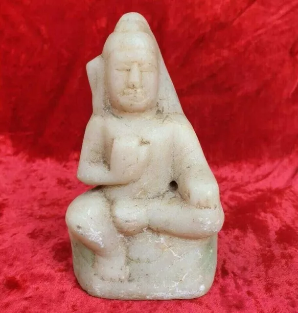 Figura/estatua de Lord Shiva tallada a mano de piedra de mármol antigua...