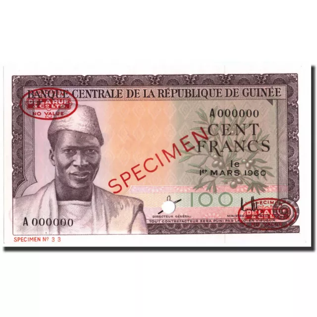 [#213860] Billet, Guinea, 100 Francs, 1960, 1960-03-01, Specimen TDLR, KM:13s, N