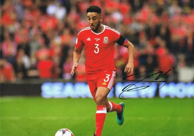 Signed Neil Taylor Wales Autograph Photo Swansea Aston Villa