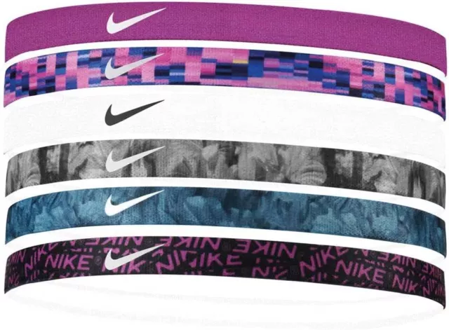 Nike Haarband Elastic Hairband Fitnessband Sportband Stirnband 6er Pack ACTIVE