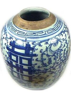 Ancien Porcelaine Bleu+Blanc “ Ming Style ” Vase Énorme 19thC Chine Main Peint