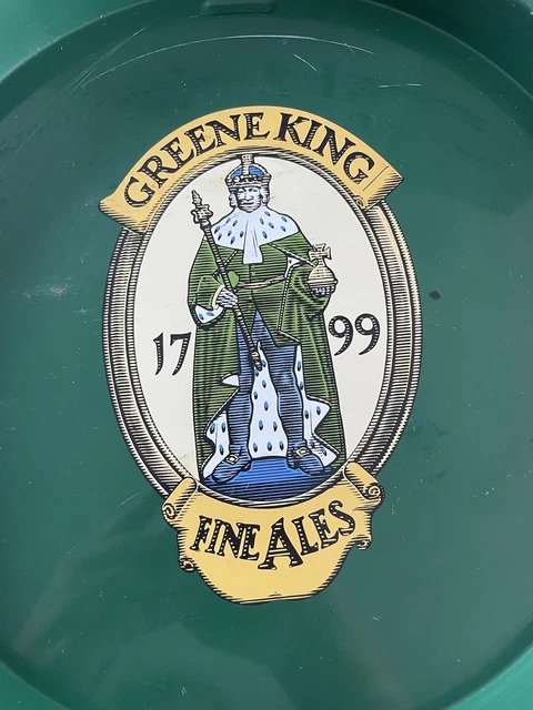 Greene King 1799 Fine Ales Circular Pub Tray Mencave Retro Vintage Metal 30 cm