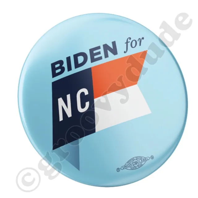 North Carolina Biden For President Official 2020 NC Campaign Pin Pinback Button