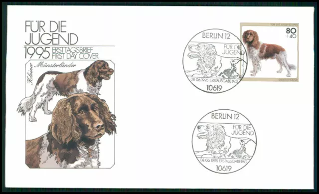 BRD FDC 1995 HUNDE MÜNSTERLÄNDER DOG CHIENS CANI PERROS SOBAKI DOGS m2731