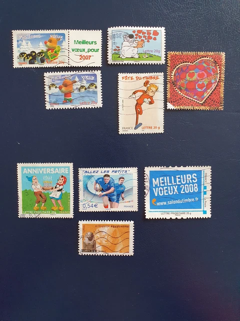 LOT DE 12 timbres oblitérés de France année 2000 tous différents TBE