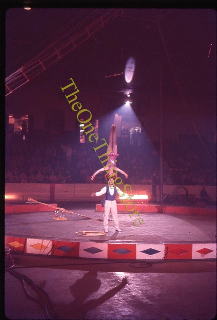 Ringling Bros Circus Acrobat Balancing Act Headstand 1960s 35mm Slide Washington