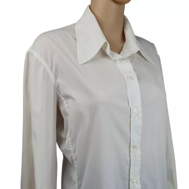 VINTAGE YVES SAINT Laurent Rive Gauche Womens White Cotton Shirt Size ...