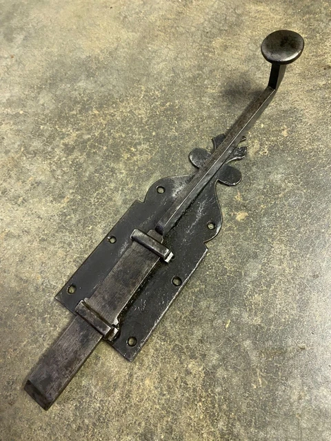 ANCIEN MINI VERROU en fer et laiton pour porte,serrure ferrure heurtoir penture EUR 7,00