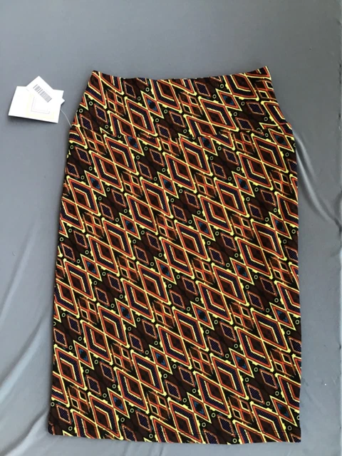 LuLaRoe  Cassie XS Multicolored Diamond Wide Waistband Pencil Skirt NWT