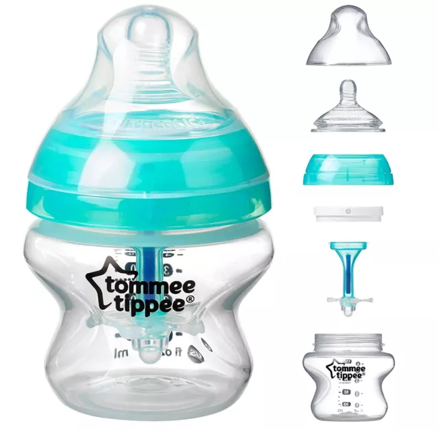Tommee Tippee Baby Milk Bottle 150ml Advanced Anti-Colic Heat Sensing Newborn +