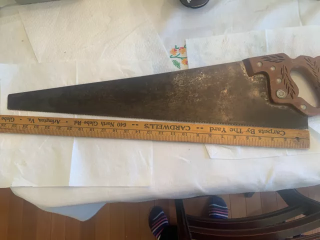 Nice Old Vintage Disston 26“ Blade Crosscut Saw Marked “10” Teeth Per Inch, USA