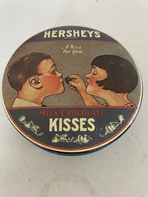 Vintage 1982 Hershey’s Kisses Chocolate Tin Made In England