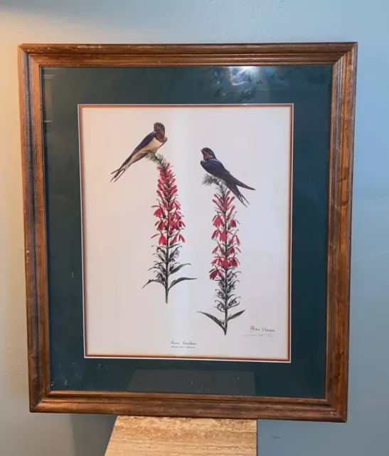 Vintage Ray Harm Signed Birds Print “Barn Swallows” Nicely Framed Vintage Ray Harm Signed Birds Print “Barn Swallows” Nicely Framed