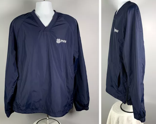 Union Pacific Railroad PNW Pullover Jacket Large Blue Polyester Pockets