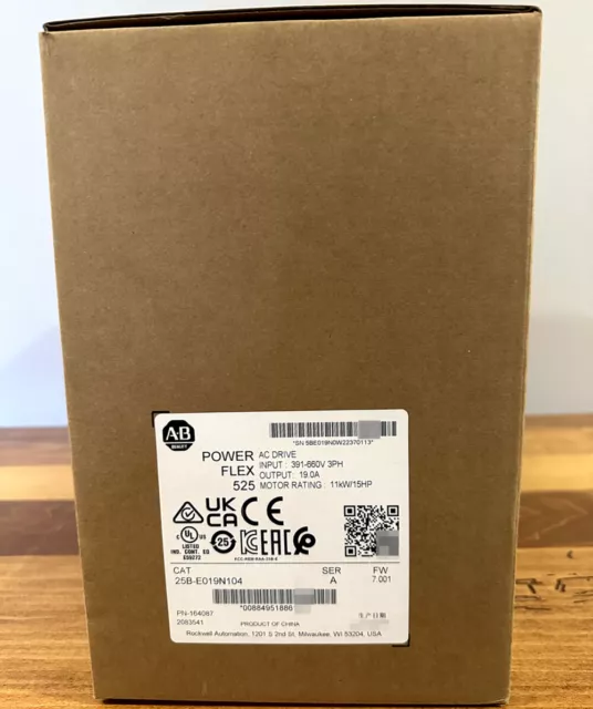 New Sealing AB 25B-E019N104 Allen-Bradley 11KW/15HP PowerFlex 525 AC Drive