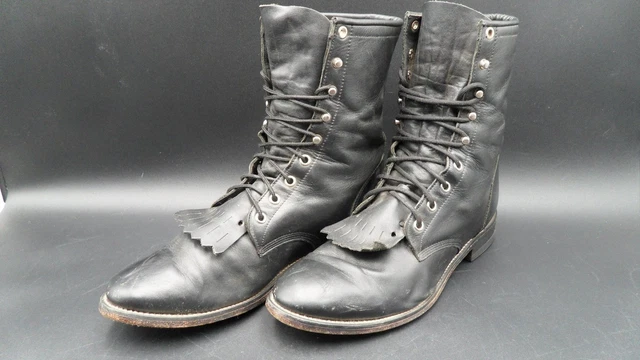 JUSTIN 506 BOOT Cowboy Mens 6 Western Leather Packer Kiltie  display picture 1