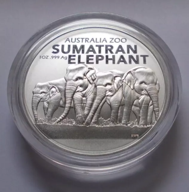 1 oz./Unze Silbermünze Sumatran Elephant AUSTRALIA ZOO-Serie RAM 2022 Elefant