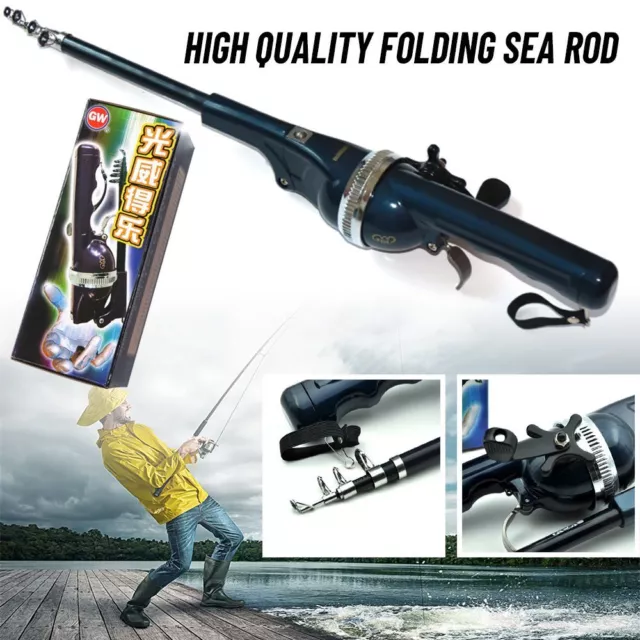 POLE 134CM SPINNING Pen Pole Foldable fishing rod FRP Carbon Fiber