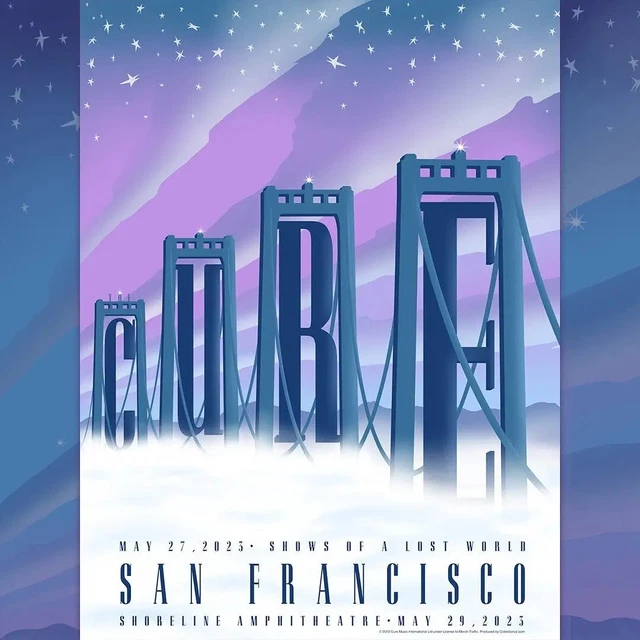 The Cure Official Poster 5/29/23 Shoreline San Francisco