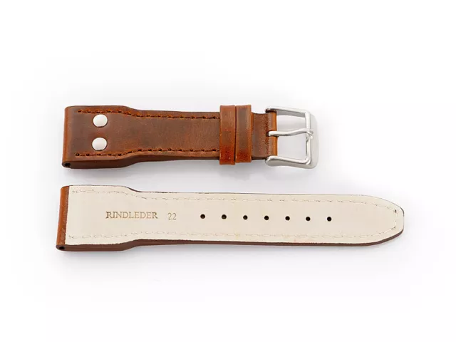 GENUINE LEATHER WATCH STRAP F. BIG PILOT IWC FLIEGERBAND MIT NIETEN de 3