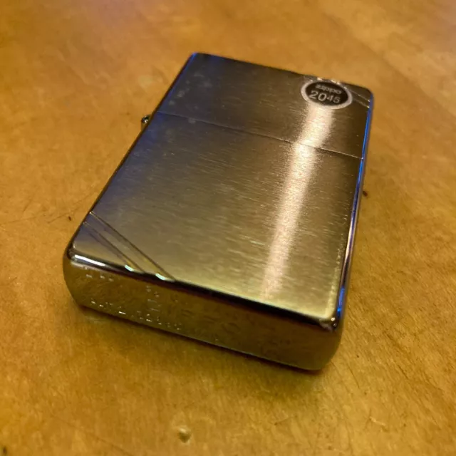 Genuine Zippo Brushed Chrome Vintage Lighter CASE ONLY No Insert/Box