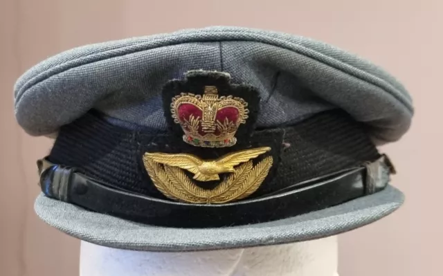 Vintage Original RAF Officers Peaked Visor Cap 1950s #2 2