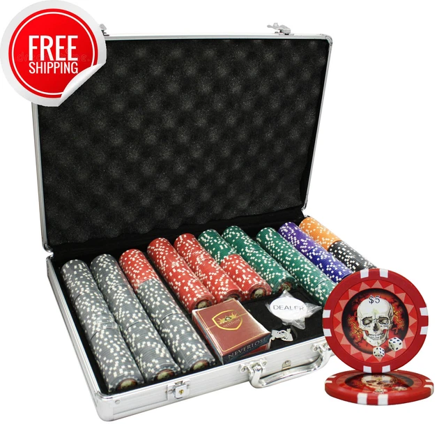 Mrc Poker 650Pcs 13.5G Skull Poker Chips Set With Alum Case