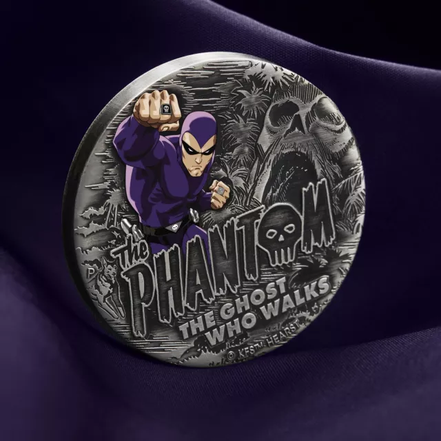 2023 Perth Mint The Phantom 2oz Silver Antiqued Coloured Coin