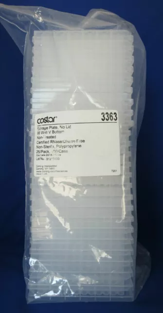 Sealed Case of 100 Corning Costar 96 Well MicroPlate Nontreated V Bottom # 3363 3