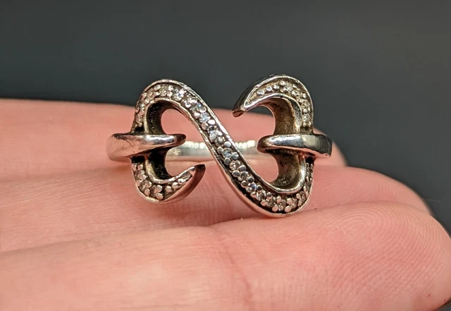 JWBR Jane Seymour Kay Jewelers Open Heart Sterling Silver Diamond Ring Size 6.5