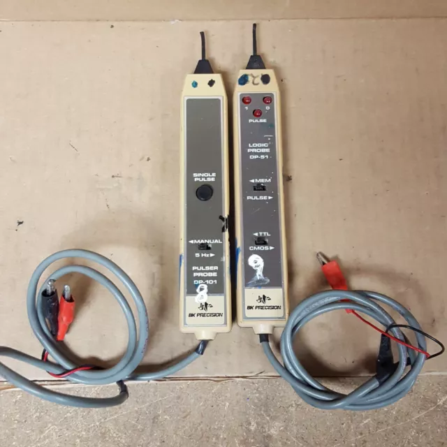 Set of 2- BK Precison Dynascan Logic Probe DP-51 & Pulser Probe D-101 -FOR PARTS