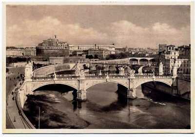 POSTCARD OF FASCIST ROME, the Tiber, Castle S.Angelo with commem. postmarks 1938