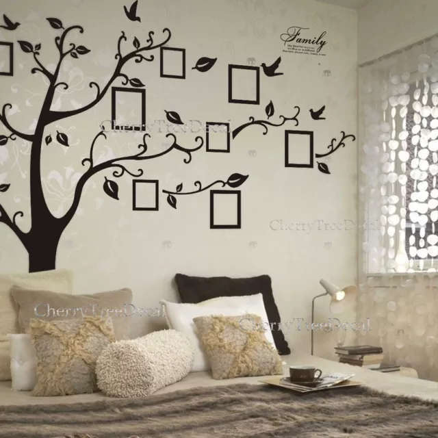 XX-Large Photo Frame Family Tree Birds Quotes Wall Stickers Home Decor Art Decal