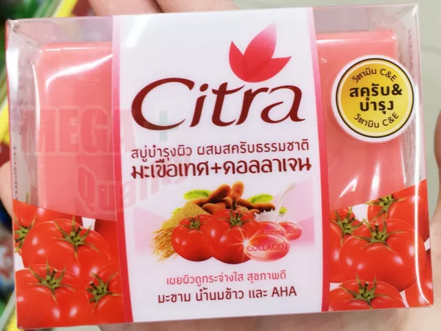 Citra Natural Herbal Tomato Collagen Whitening Scrub Soap Face Body Skin Care