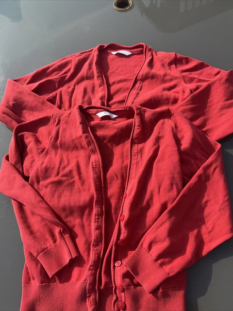 Cardigan scolastico rosso Marks & Spencer X2 età 8-9