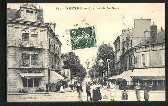 CPA Nevers, Avenue de la Gare 1909