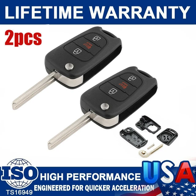 Fits 2012-2014 Kia Rio / 2010-2013 Kia Soul Flip Key Fob Remote Case Shell 2 Set