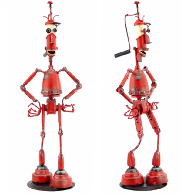 Retro Wrought Iron Punk Robot Bookcase Decoration Creative Metal Crafts Gigft