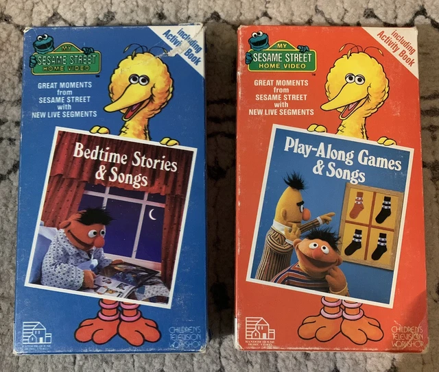 VHS SESAME STREET Bedtime Stories and Songs & PlayALong Games (VHS