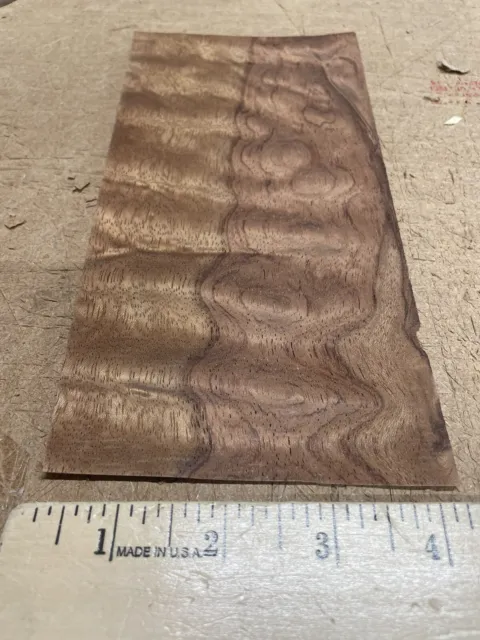 Waterfall Bubinga wood veneer 4” x 8” raw no backing "AA" grade 1/42" thick