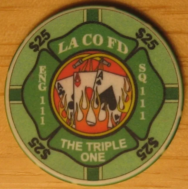 $25 Los Angeles County Fire Dept Poker Chip