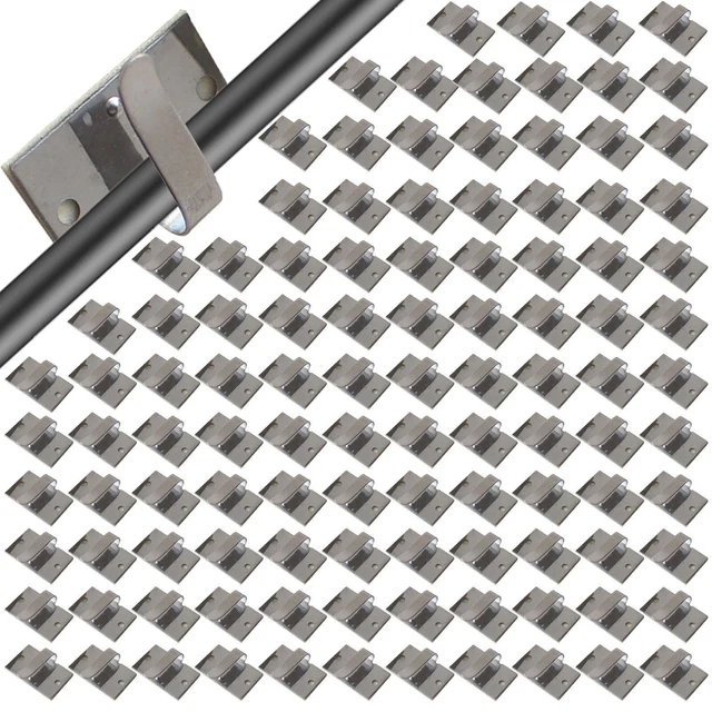 Clip metalliche autoadesive per luci cavo esterno set 100 facile installazione