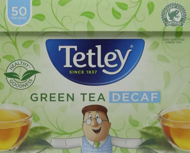 Tetley Decaf Pack of 300 Bags Total, green tea, 600 gram, Pack of 6