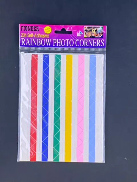 Pioneer Rainbow Photo Corners 204 autoadhesivo plástico multicolor vintage