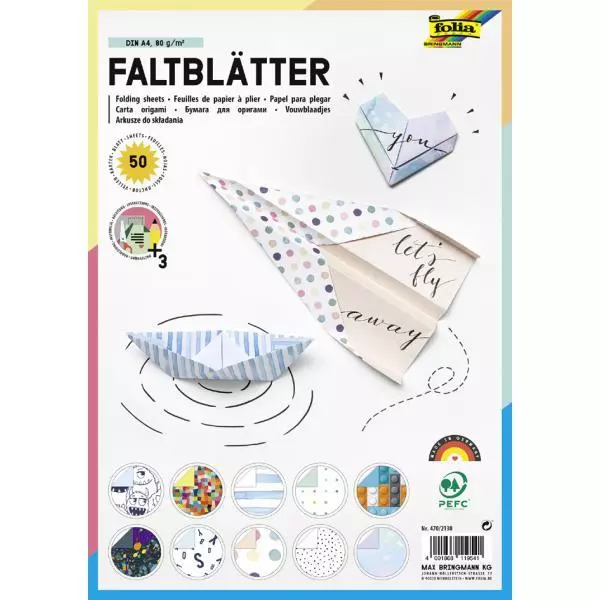 Faltblätter mit Motivdruck, DIN A4, 50 Blatt folia 470/2130 (4001868119541) 2