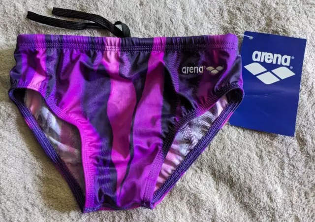 VINTAGE ARENA DUNE Brief Lycra Swim Briefs Mens 28 Swimsuit Purple NWT ...