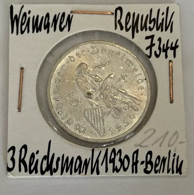 weimarer republik 3 reichsmark 1930 A Vogelweide