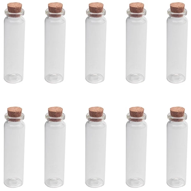 10 Pcs 20ml  clear wishing Bottle Message Glass Vial With Cork Home Decor B4J7J7